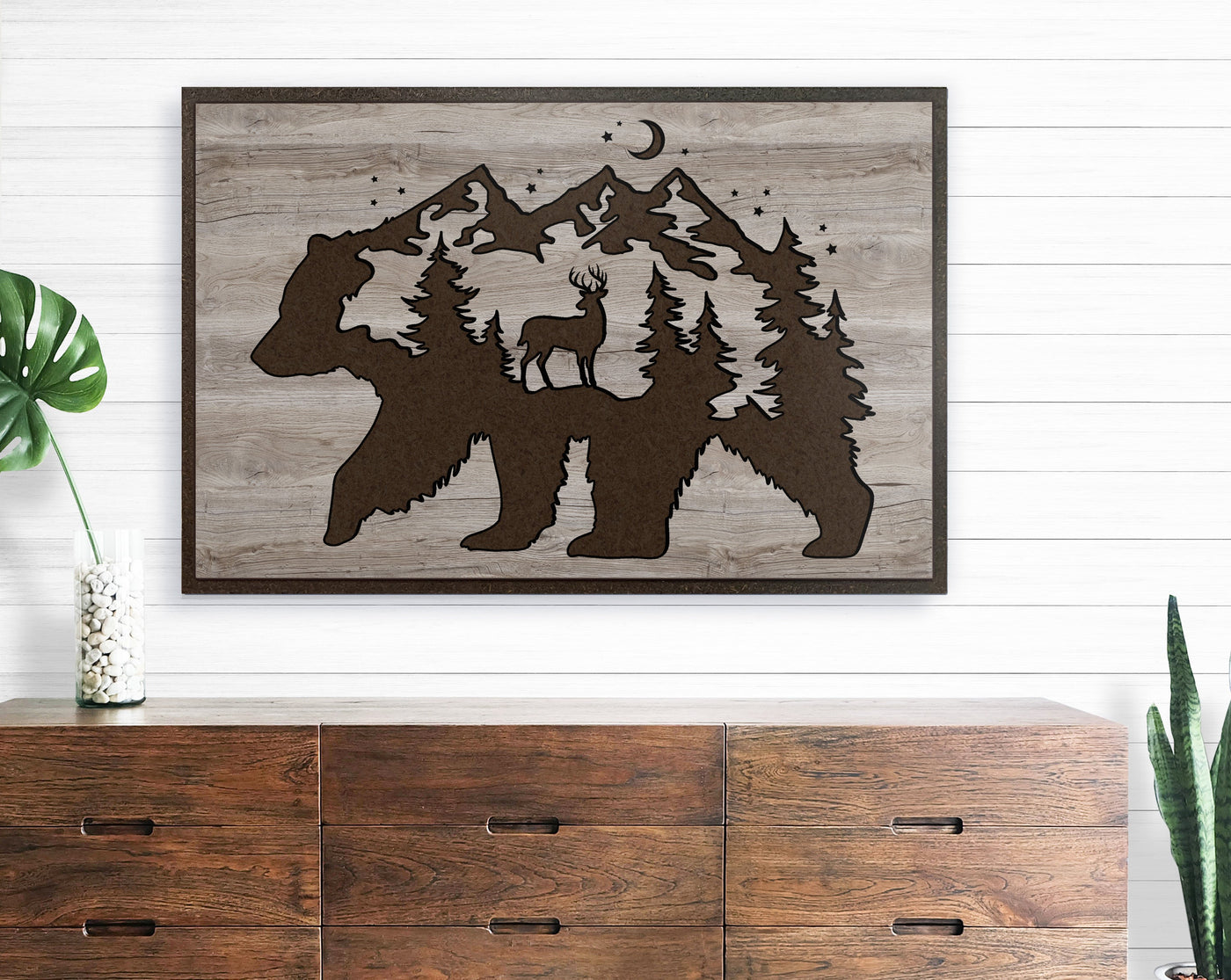 bear wood wall art