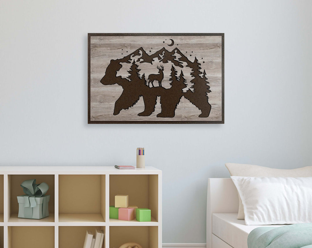 bear and buck wall art