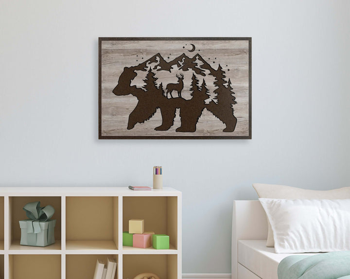 bear and buck wall art