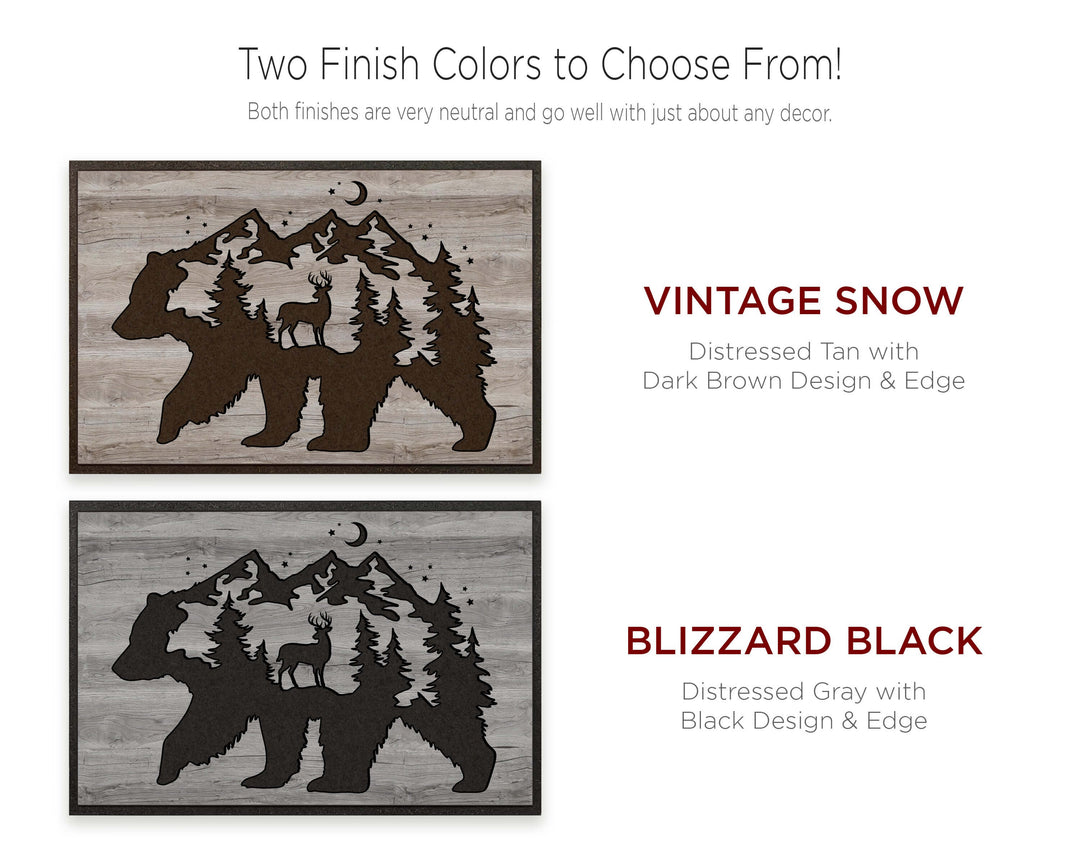Mountain Bear Buck Wall Art Wood Wall Art Howdy Owl 