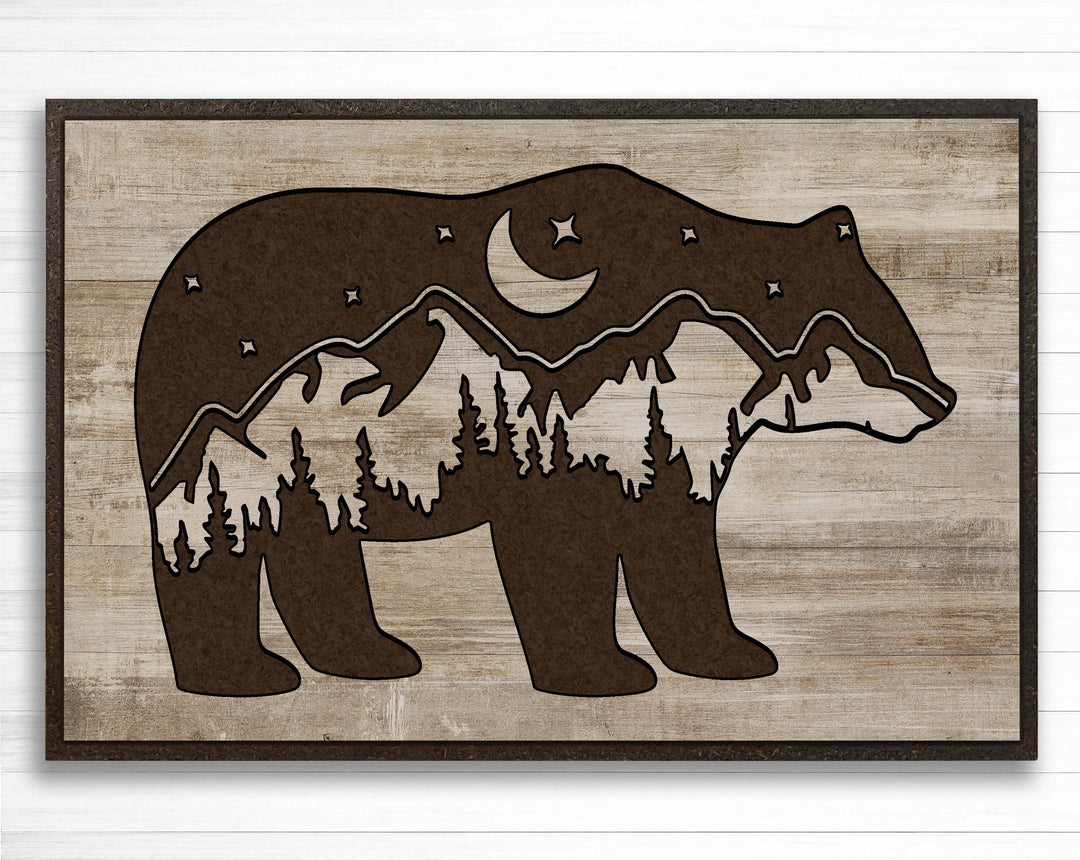 mountain wood wall art