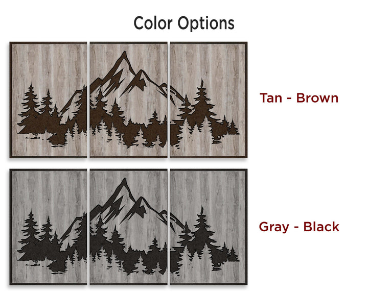 mountain wood wall art