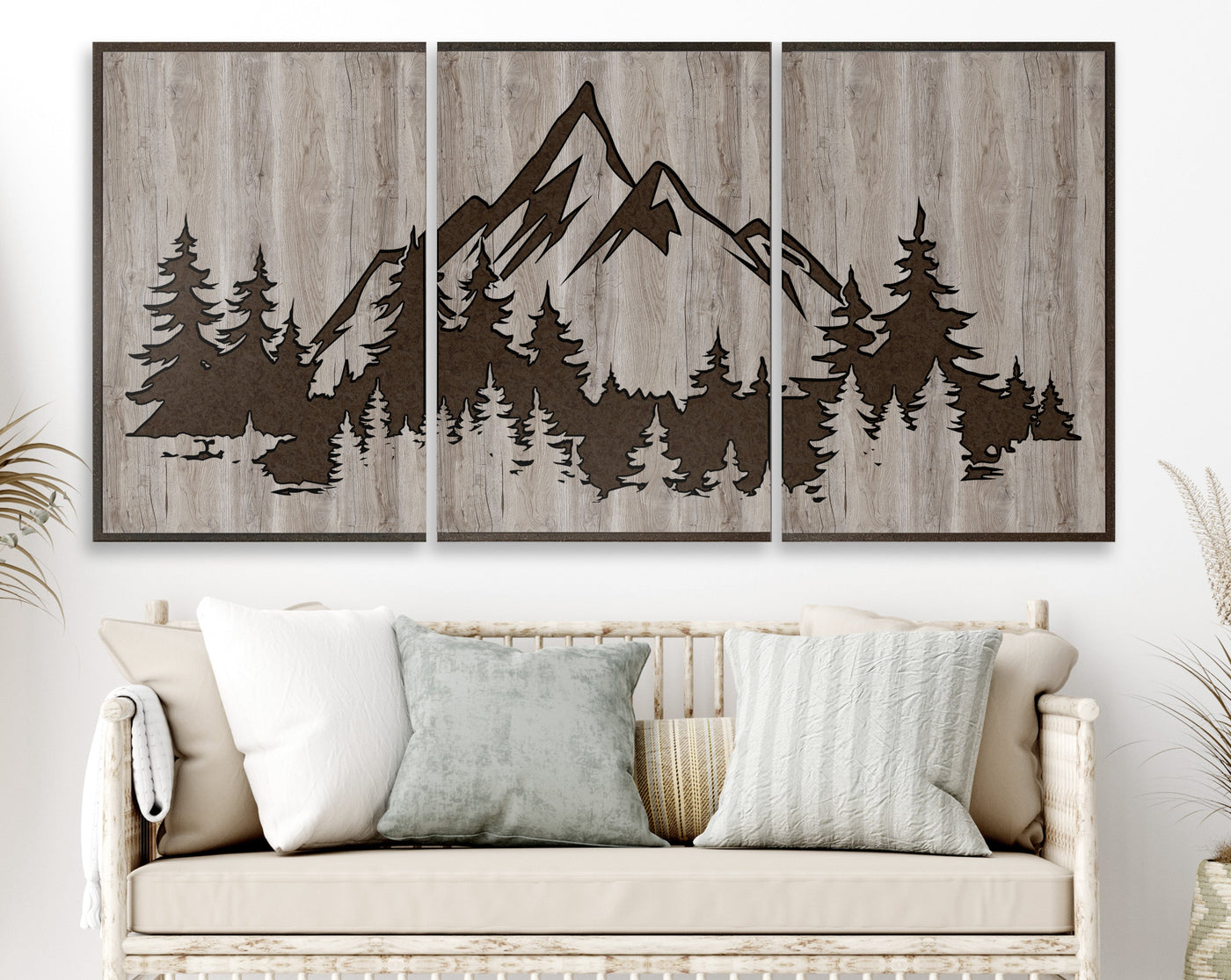 mountain wood wall art