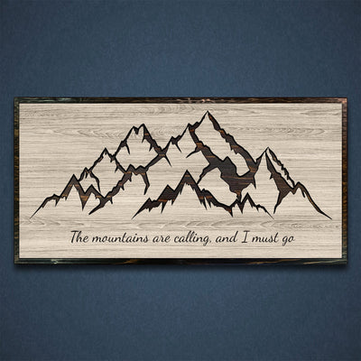 custom mountain wood wall art - cabin and nature art for any room