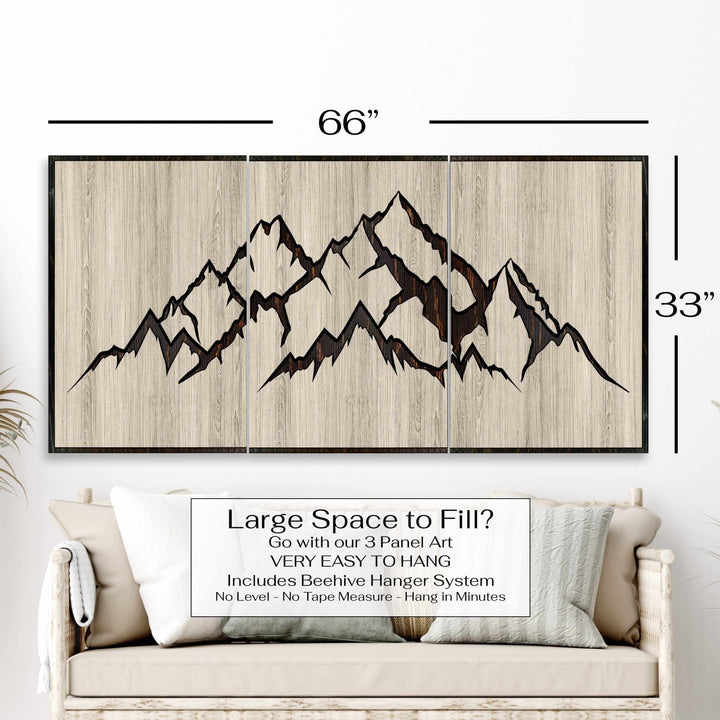 custom mountain wood wall art - cabin and nature art for any room