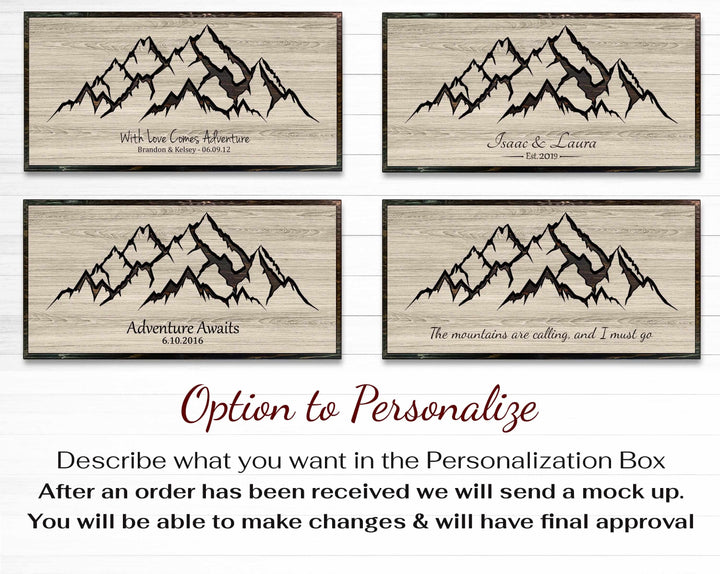 custom mountain wood wall art - cabin and nature art for any room