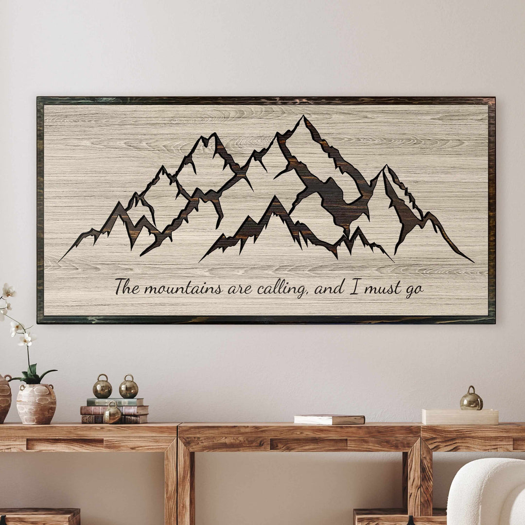 custom mountain wood wall art - cabin and nature art for any room