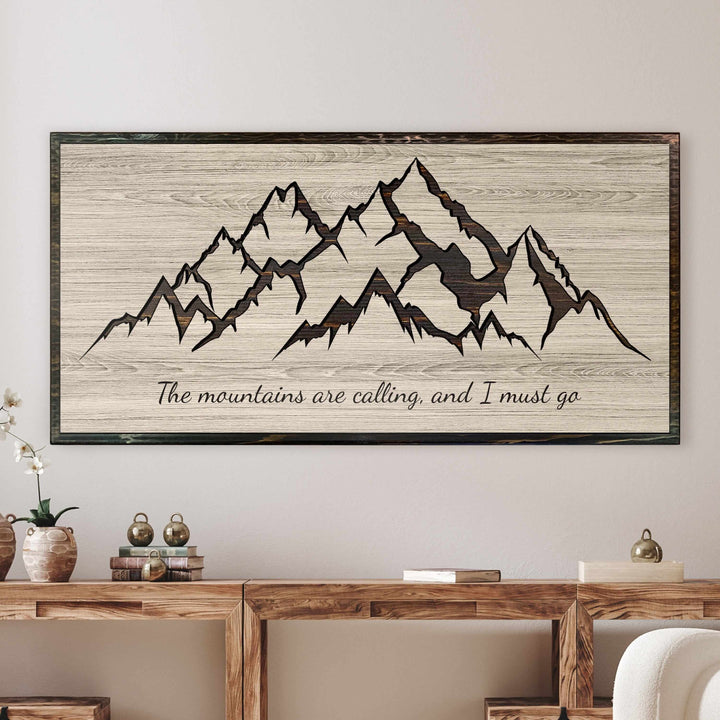 custom mountain wood wall art - cabin and nature art for any room