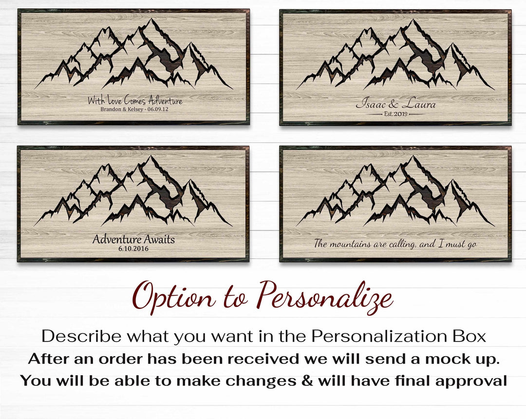 Mountain Wall Art with Custom Text Wood Wall Art Howdy Owl 