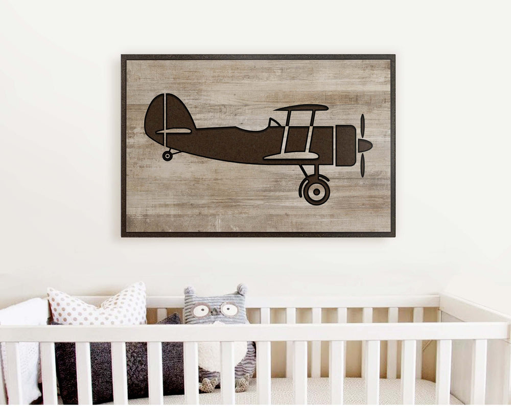 Nursery decor carved wood wall art