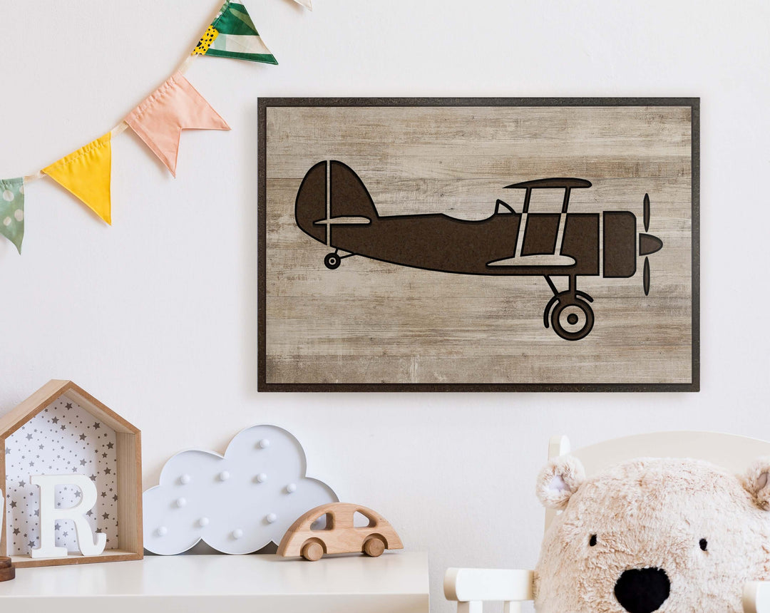 Nursery decor carved wood wall art