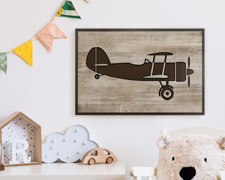 Nursery decor carved wood wall art