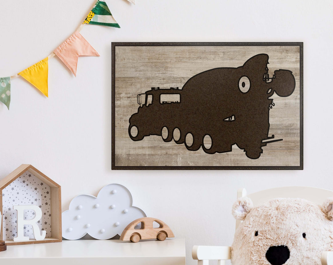 Nursery decor carved wood wall art
