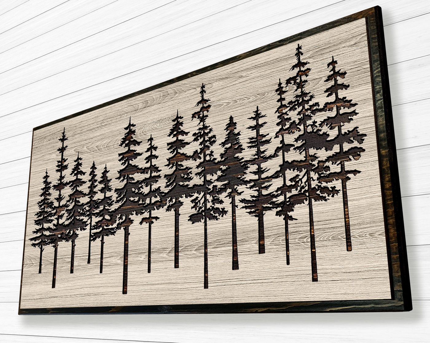 Pine tree forest custom wood wall art