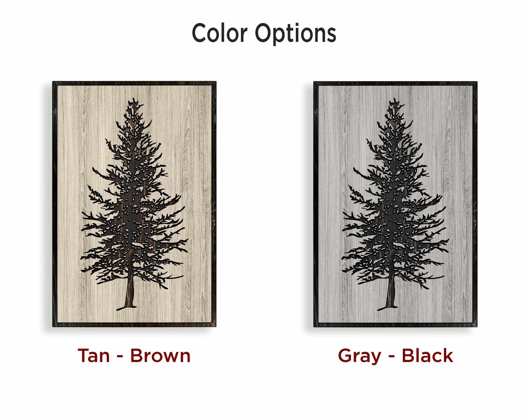 Custom Pine Tree Wood Wall Art: Handcrafted with precision, this stunning wood wall art features a beautifully carved evergreen tree design. Personalize with names, dates, or a special message for a heartfelt touch. A perfect addition to any room&