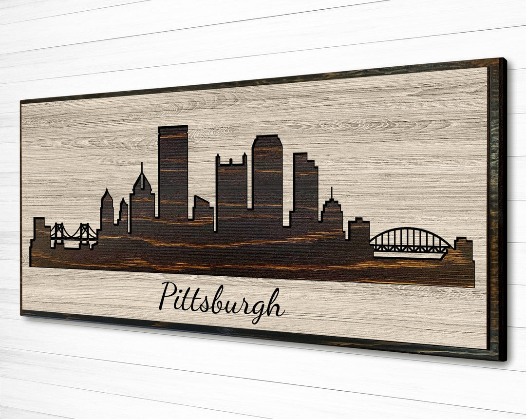 Pittsburgh City Skyline - Custom Wood Wall Art