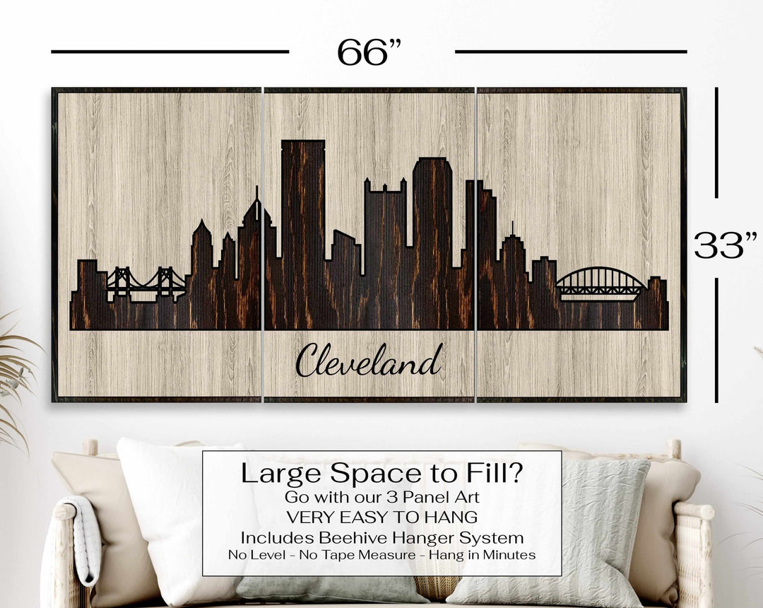 Pittsburgh Pennsylvania City Skyline Custom Wood Wall Art Carved with CNC Machine