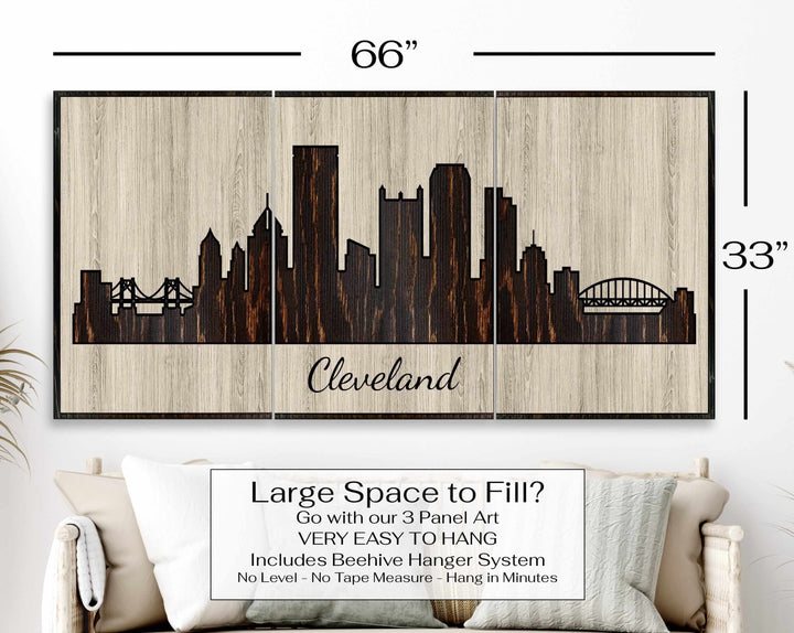 Pittsburgh Pennsylvania City Skyline Custom Wood Wall Art Carved with CNC Machine