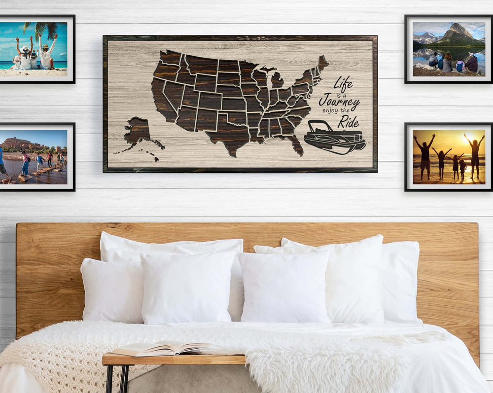 Pontoon Map Wood Wall Art