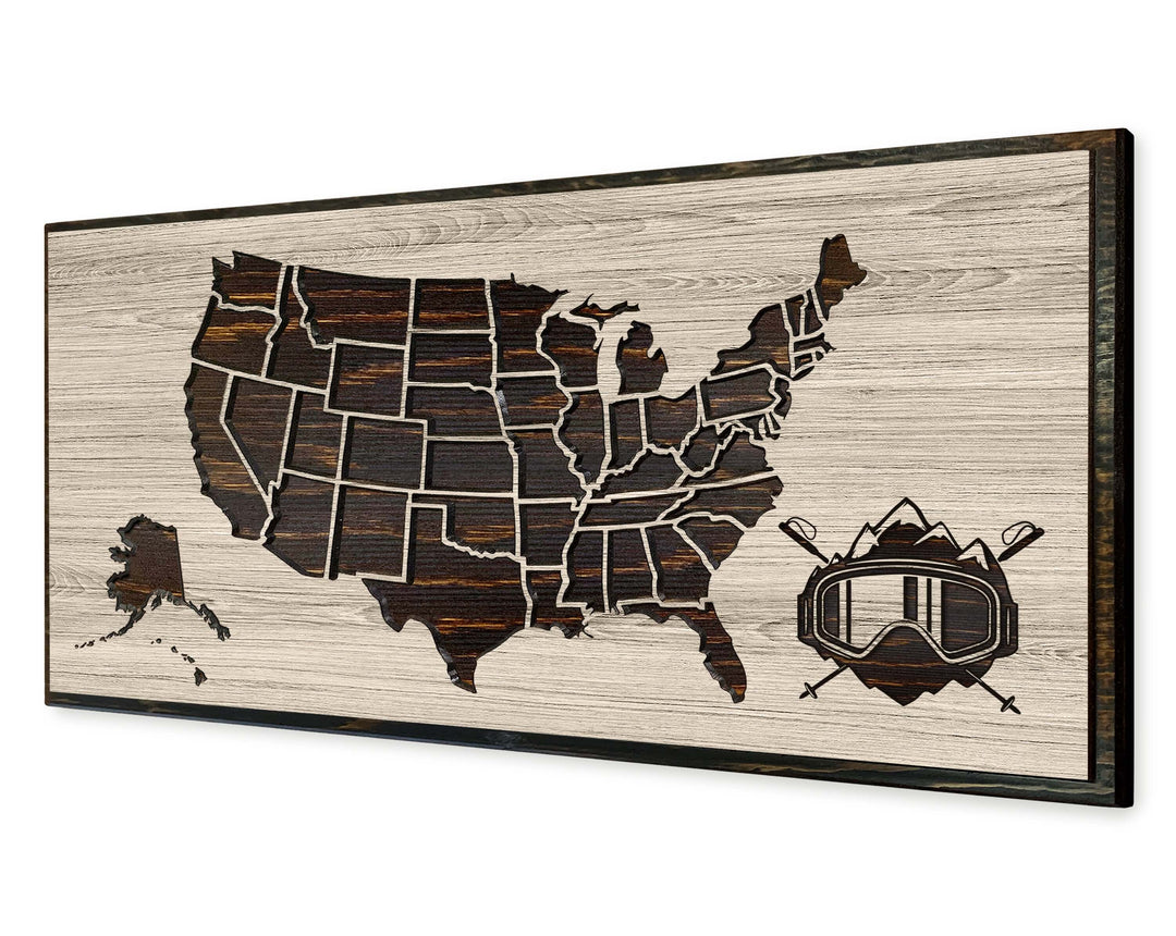 Snow Skiing Pin Map