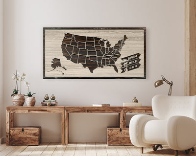 Triathalon US Map Wall Art