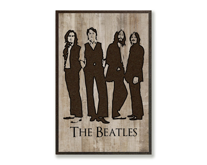 the beatles wood wall art