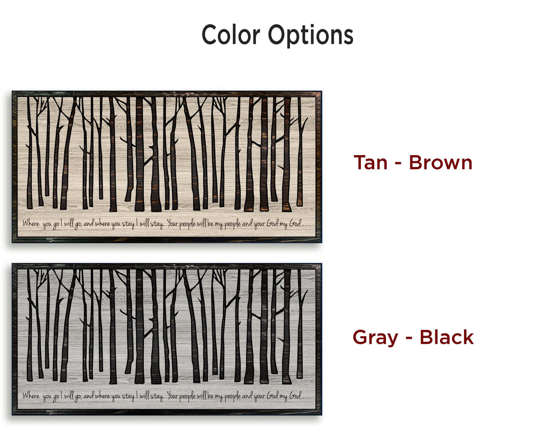 Birch tree wood wall art - Custom nature art