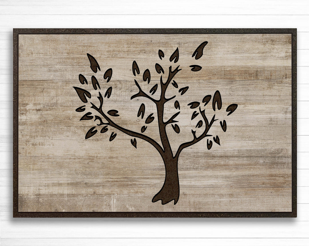 framed picture of tree