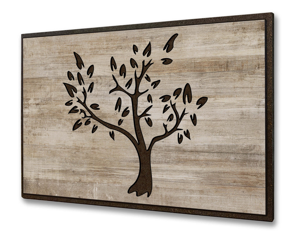 abstract tree wood wall art