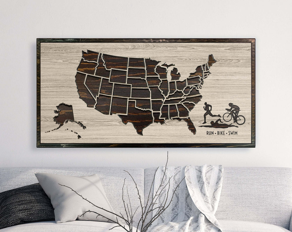 Run Bike Swim US Map Picture