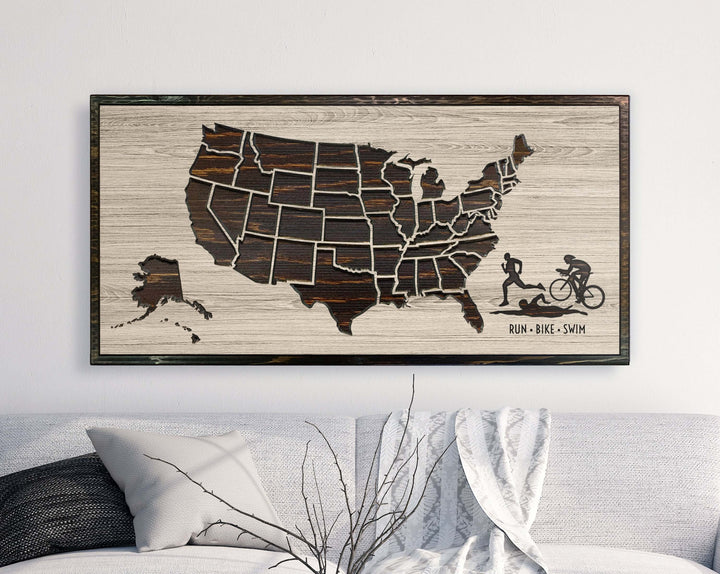Run Bike Swim US Map Picture