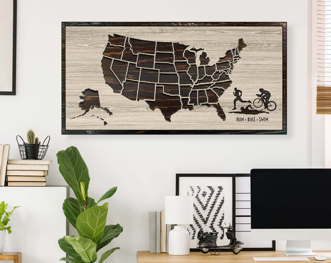 US Map Wood Wall Art