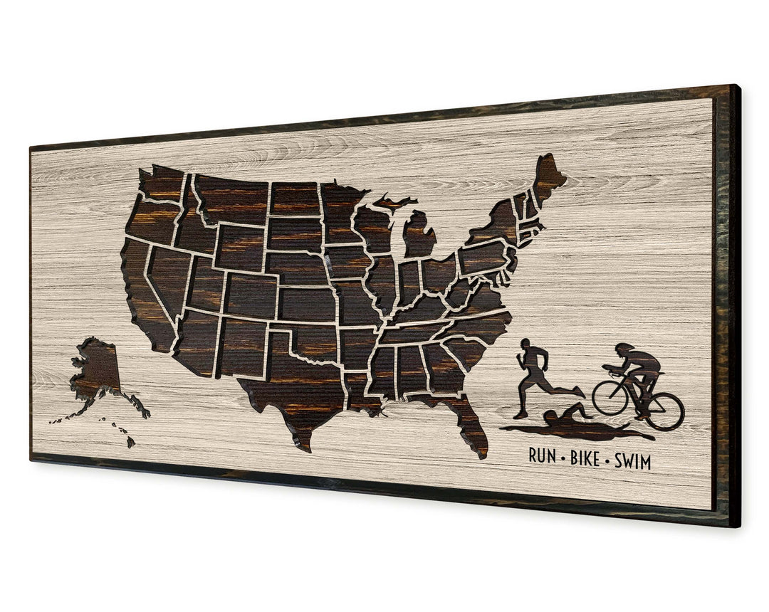 Triathalon Push Pin US Map