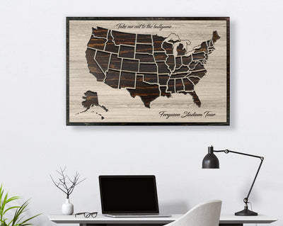 US Map Wood Wall Art