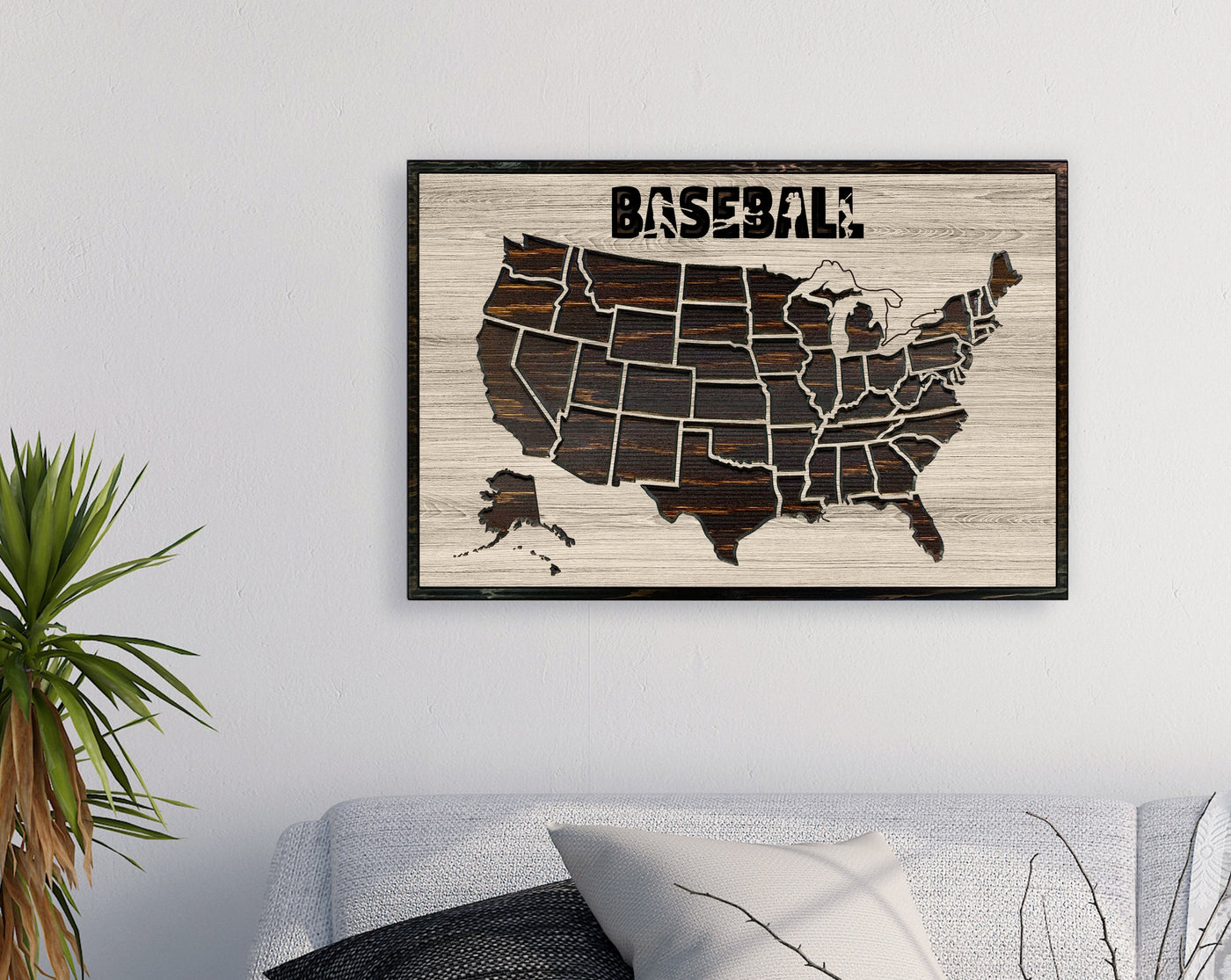 US Baseball Map Picture | Customize Text US Map Howdy Owl 
