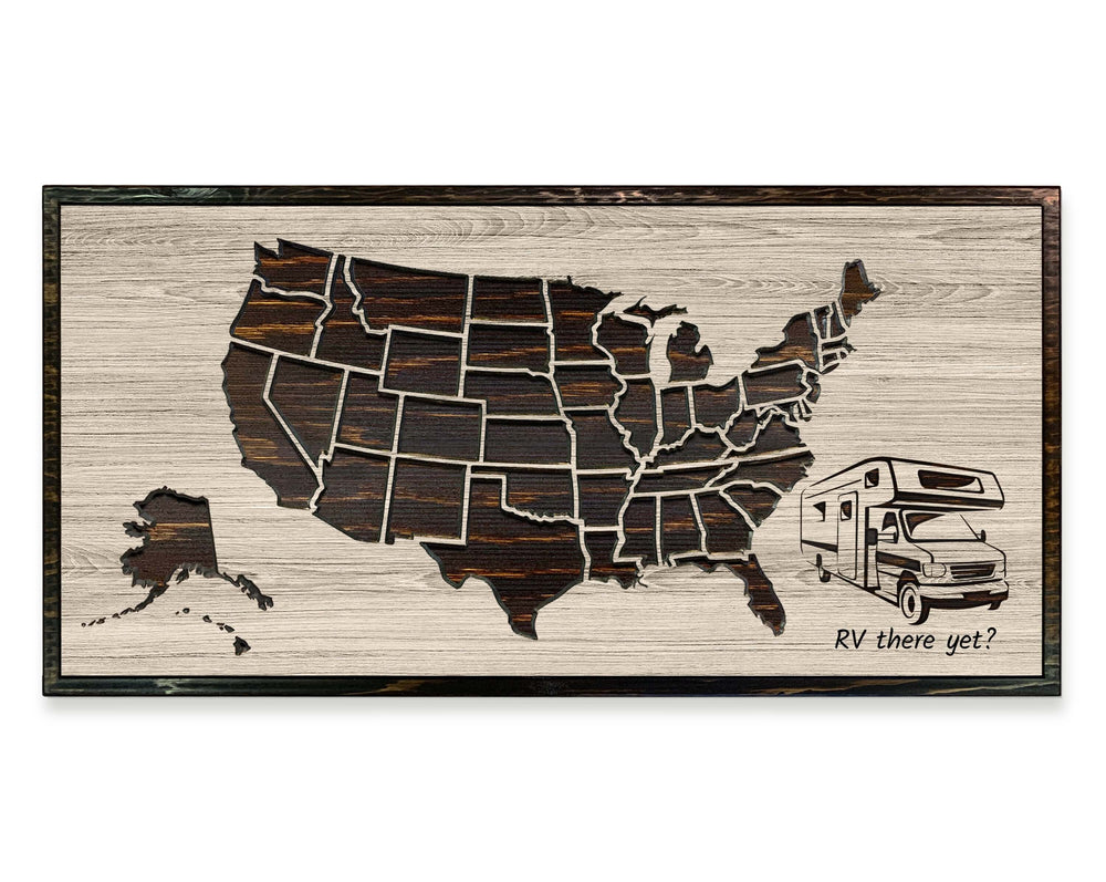 US Push Pin Map Camping Wall Art