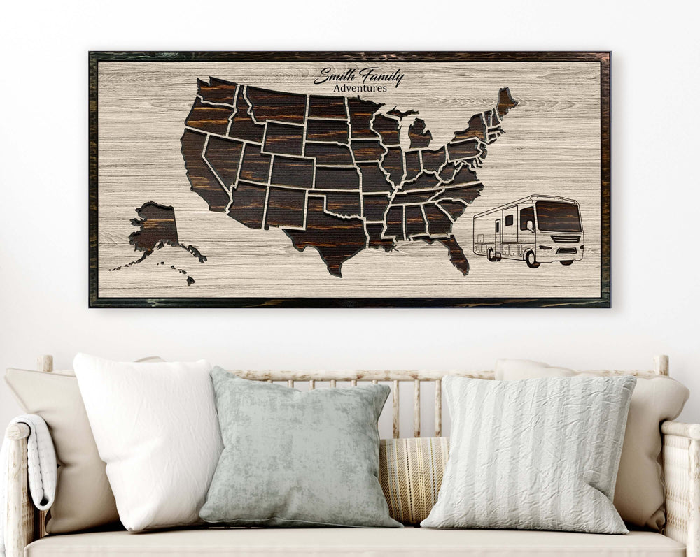 us camping map to mark adventures