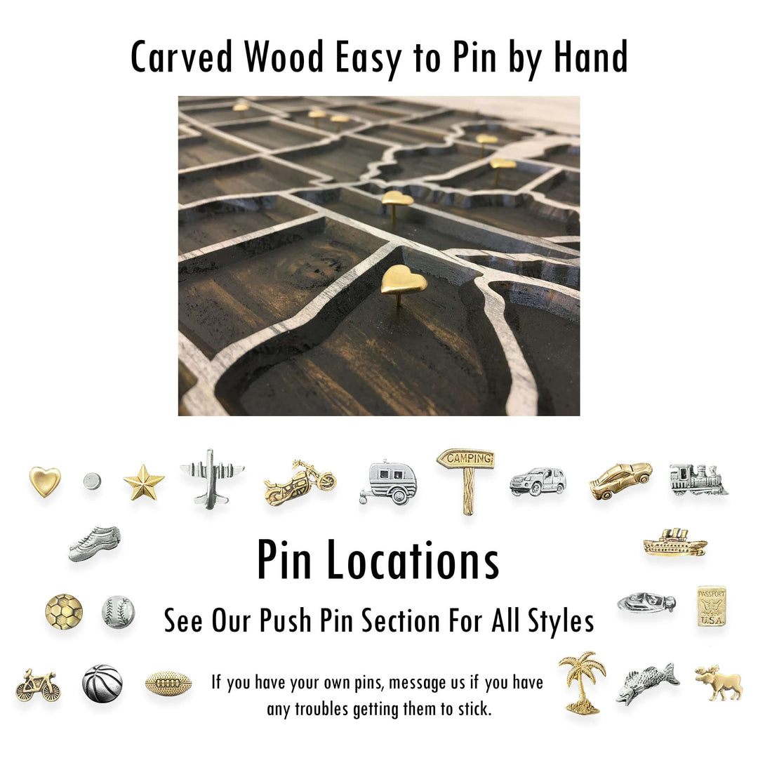 US Camping Pin Map US Map Howdy Owl 