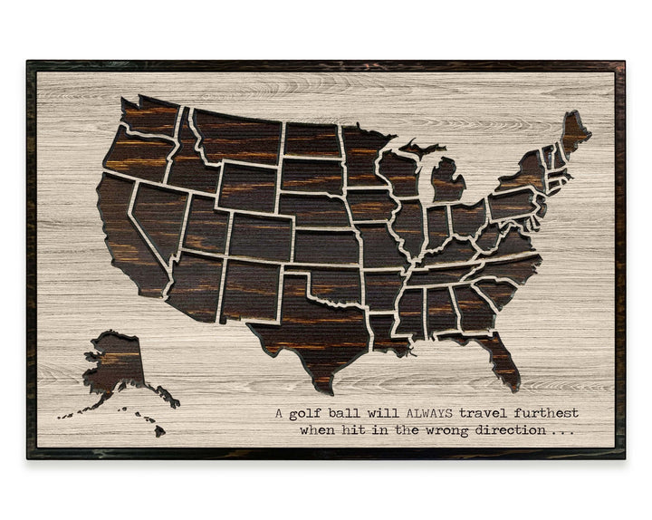 US push pin golf map to mark golf courses