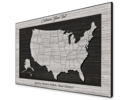 US Map - US Map Wall Art | Custom Text Option