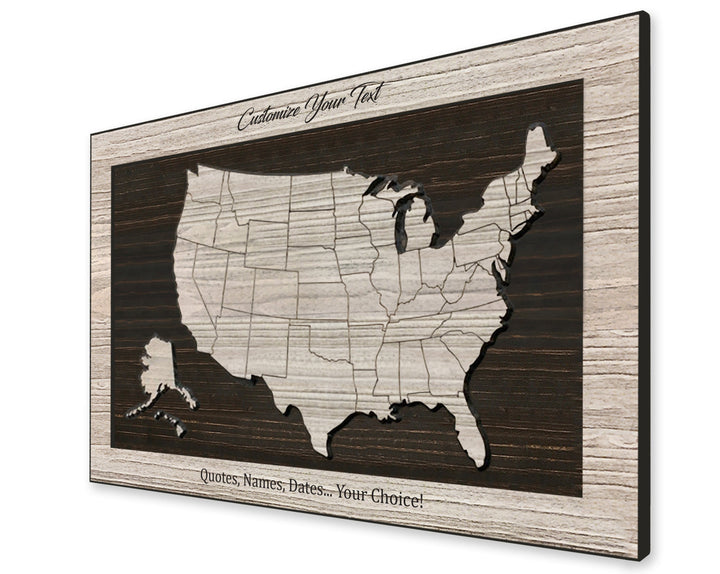 US Map - US Map Wall Art | Custom Text Option