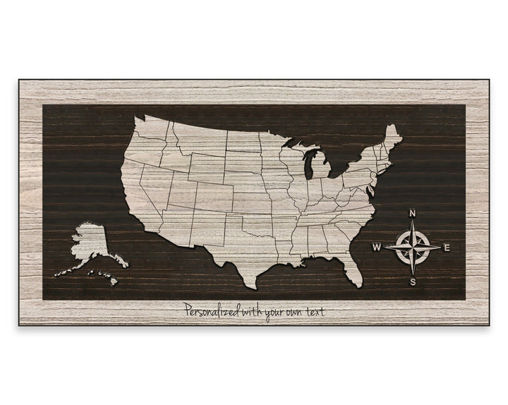 US Map - US Map Wall Art | Custom Text Optional