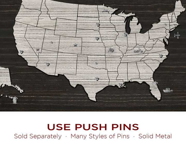 US Map - US Map Wall Art | Custom Text Optional