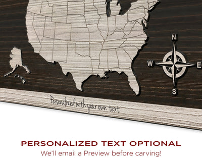 US Map - US Map Wall Art | Custom Text Optional
