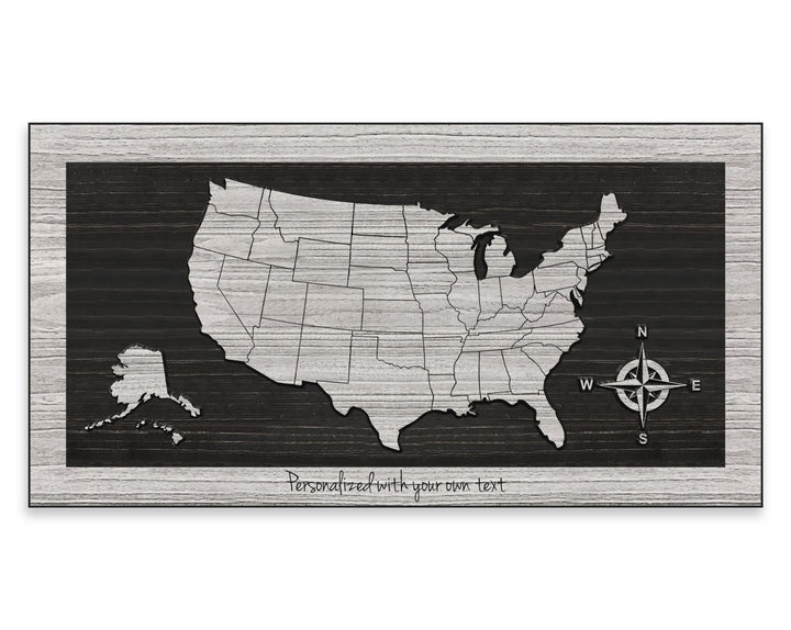 US Map - US Map Wall Art | Custom Text Optional