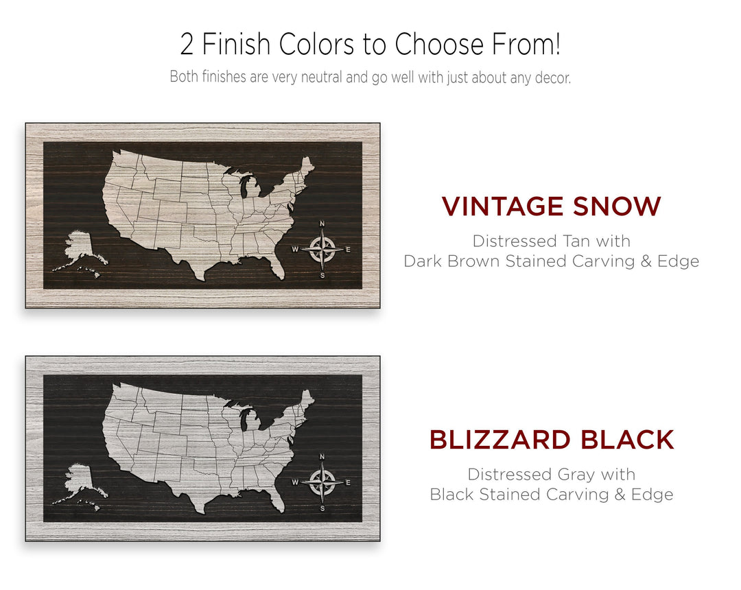 US Map - US Map Wall Art | Custom Text Optional