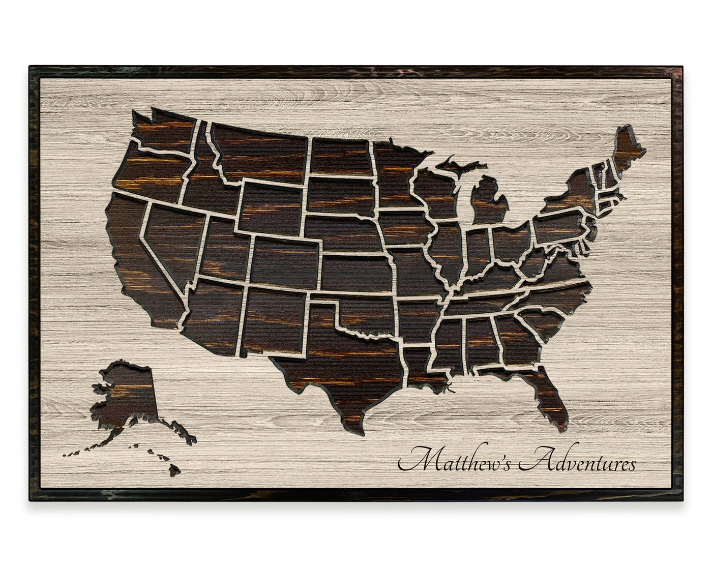 US Map Wall Picture | Adventure Map US Map Howdy Owl 