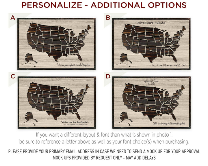 US Map Wall Picture | Retirement Push Pin Map US Map Howdy Owl 