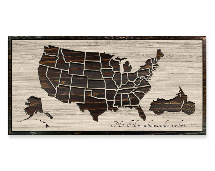 Motorcycle Rider Gifts - US Push Pin Map