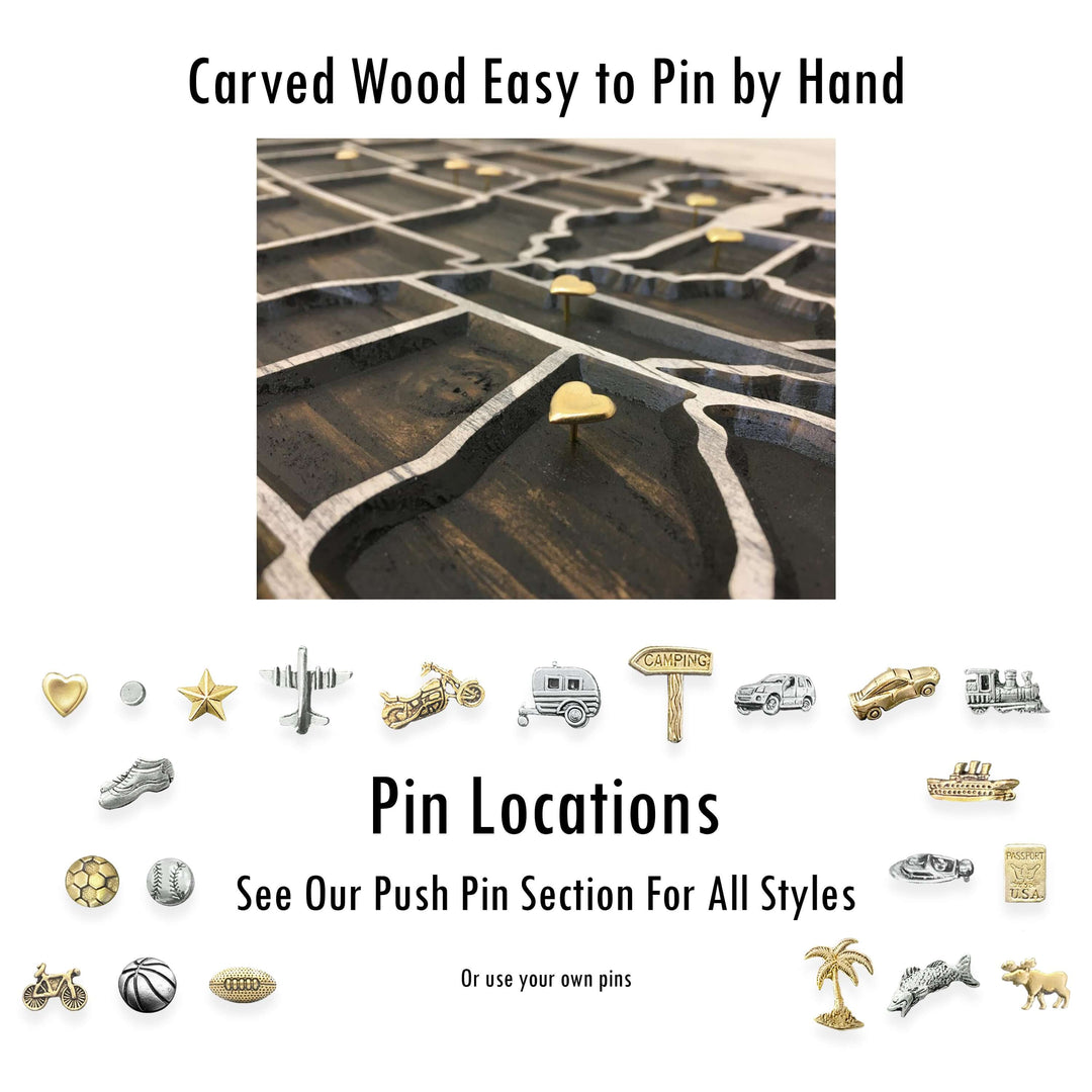 US Pin Map | Marathon US Map Howdy Owl 